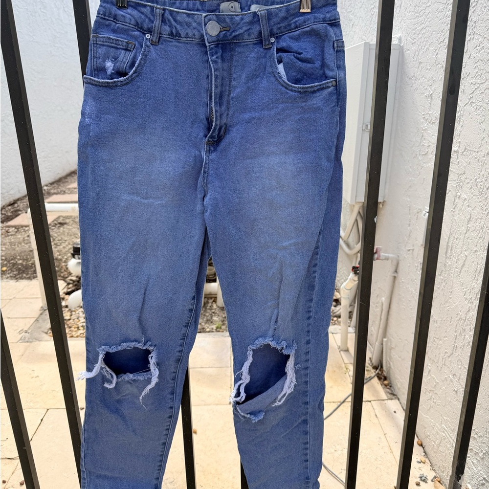 Cotton On Distressed Blue Skinny Jeans